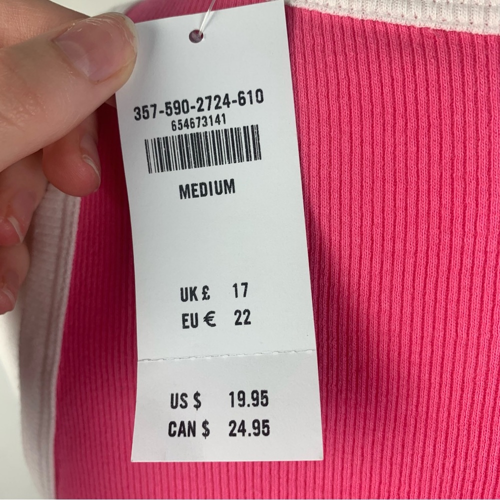 NWT Hollister Pink and White Hawaii Tank Top Sleeveless Top Size Medium - Picture 4 of 8